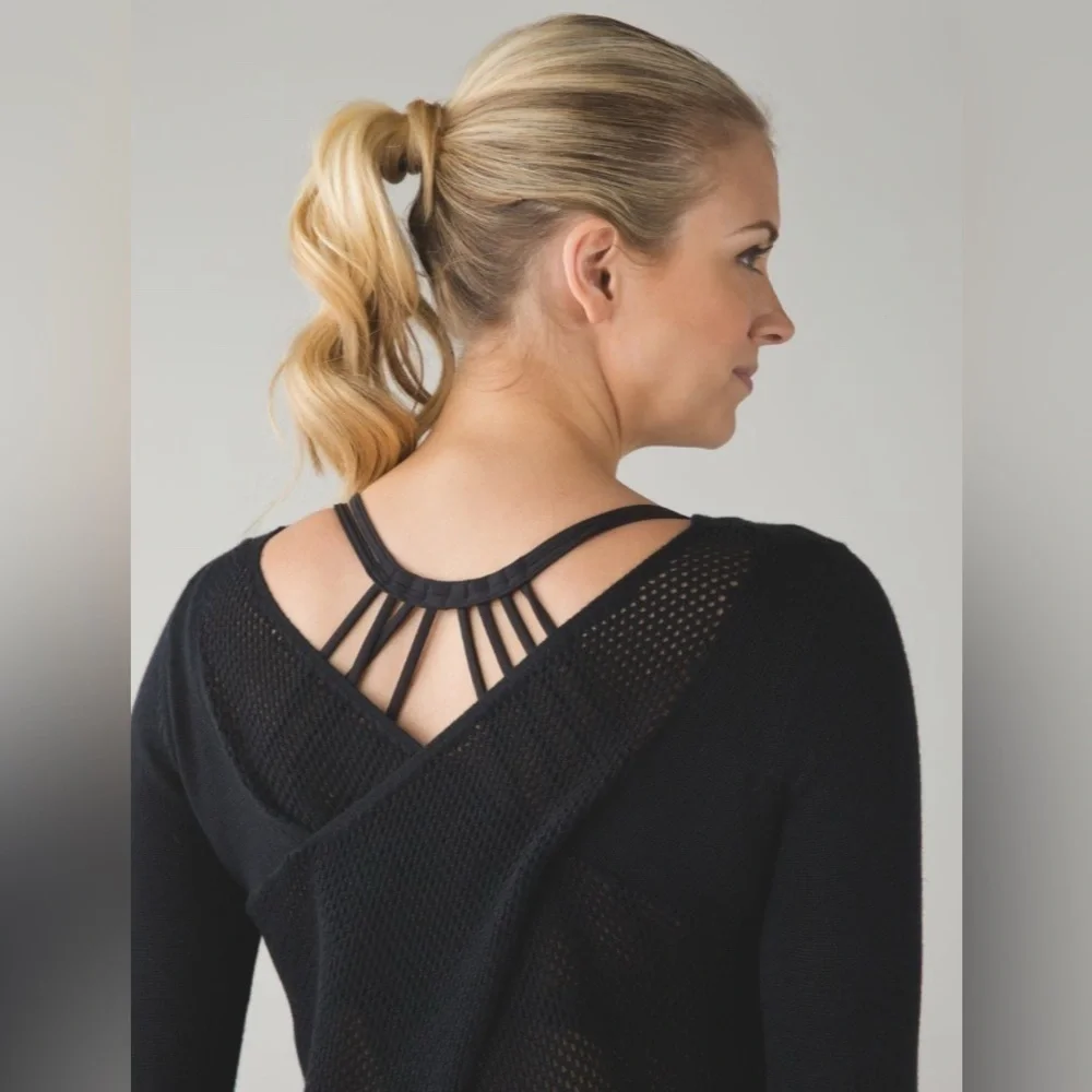 Lululemon Sunset Savasana Pullover II Knit Sweater Open Back